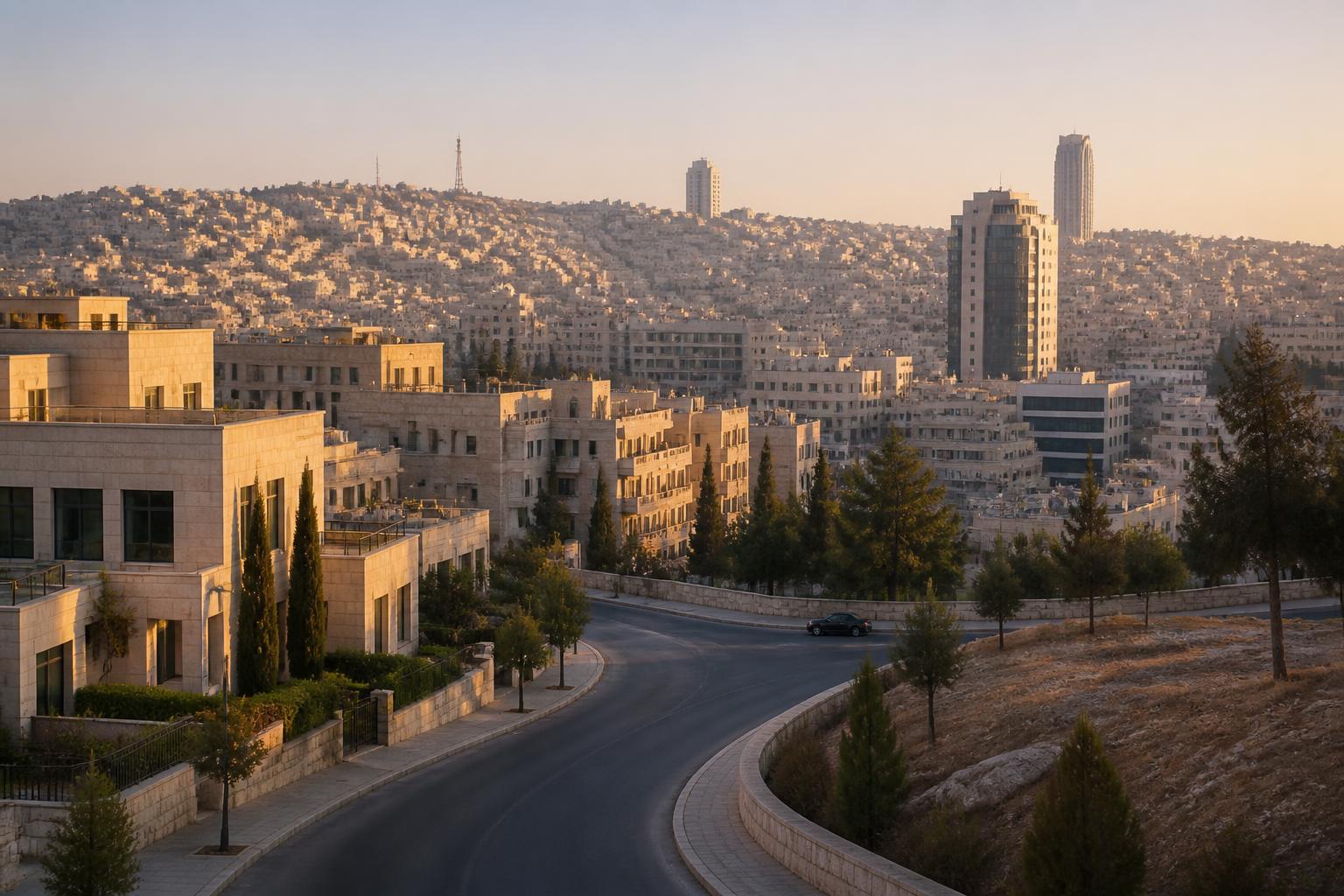 Modern Amman at golden hour
